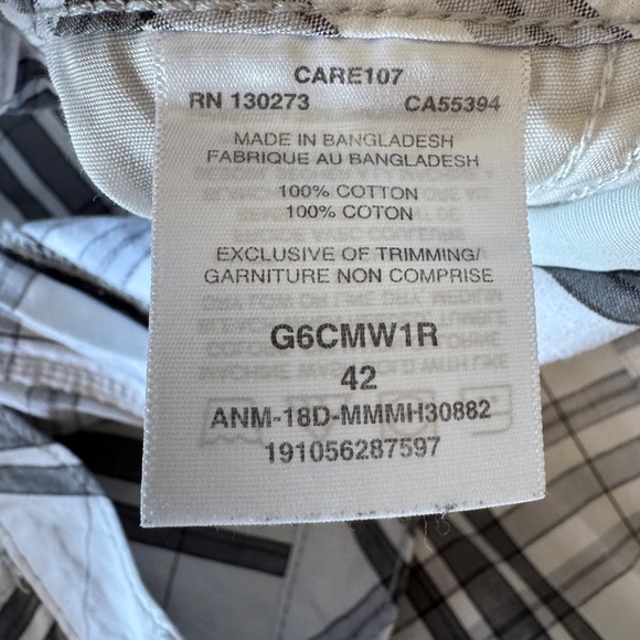 Wrangler Men's 42‎ Lightweight Plaid Cargo Walking Shorts White/Gray Outdoor - Picture 6 of 12